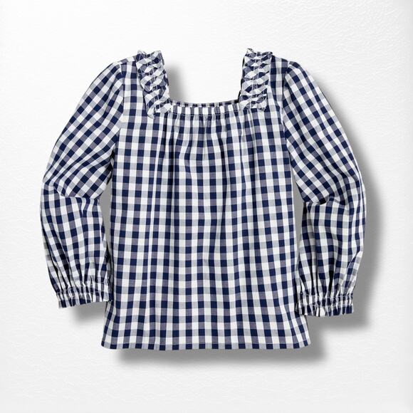 Crewcuts Gingham Squareneck Top, Size 4/5 - Picture 1 of 8